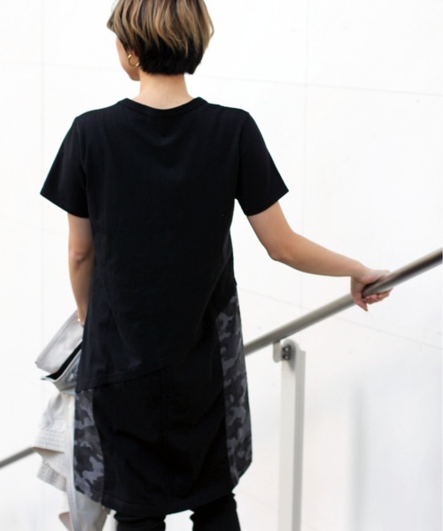 AVIREX（アヴィレックス）の「【直営店限定】コットンウーヴン コントラストパネルドレス/ COTTON WOVEN CONTRAST PANEL DRESS（ワンピース・レディース・ブラック/チャコールグレー/オリーブ・SMALL/MEDIUM/LARGE）」の9枚目の写真