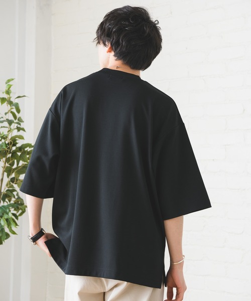 Alpinus(アルピナス)の「Alpinus - logo embroidery loose drape cut and sew / ロゴ刺繍ルーズドレープカットソー(Tシャツ/カットソー・メンズ・ホワイト/ブラック・SMALL/MEDIUM)」の3枚目の写真