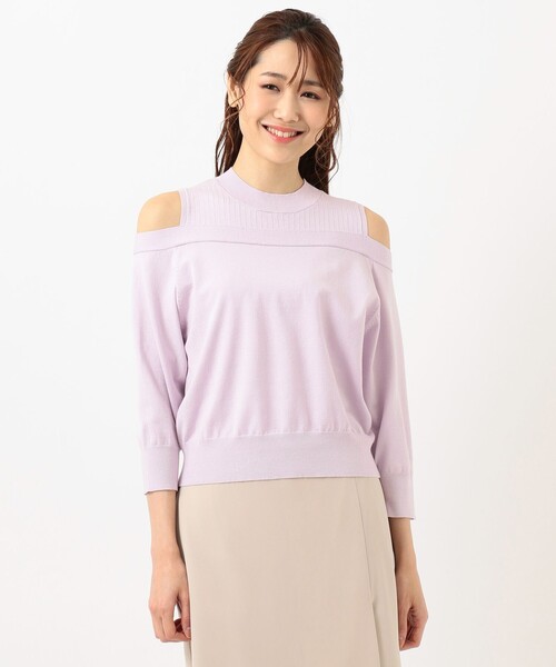 Feroux（フェルゥ）の「【洗える】カットオフショルダー ニット（ニット/セーター・レディース・ブラック系/アイボリー系/ライラック系・2）」の18枚目の写真