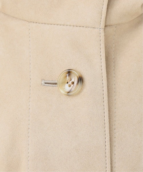 スピックアンドスパン　ポンチョ　カーディガン　フェイクレザー　スエード調 スピックアンドスパン ポンチョ カーディガン フェイクレザー