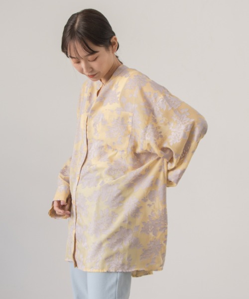 Kastane（カスタネ）の「ジャガード透けBIGシャツ（シャツ/ブラウス・レディース・オフホワイト/グリーン/イエロー・FREE）」の12枚目の写真