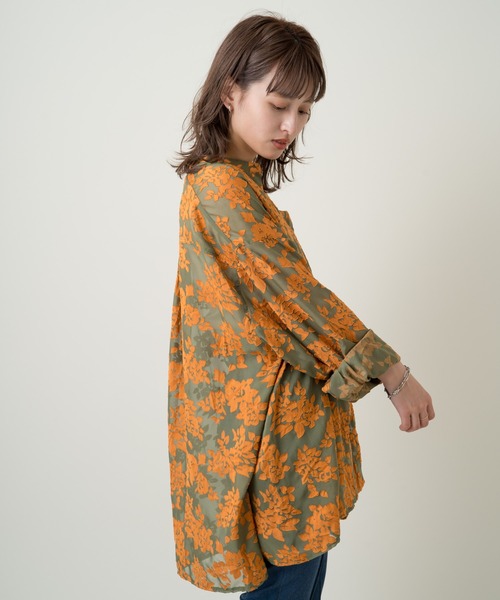 Kastane（カスタネ）の「ジャガード透けBIGシャツ（シャツ/ブラウス・レディース・オフホワイト/グリーン/イエロー・FREE）」の19枚目の写真