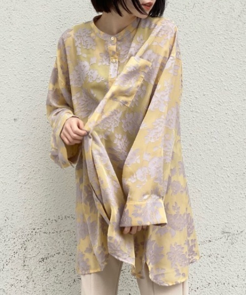 Kastane（カスタネ）の「ジャガード透けBIGシャツ（シャツ/ブラウス・レディース・オフホワイト/グリーン/イエロー・FREE）」の21枚目の写真