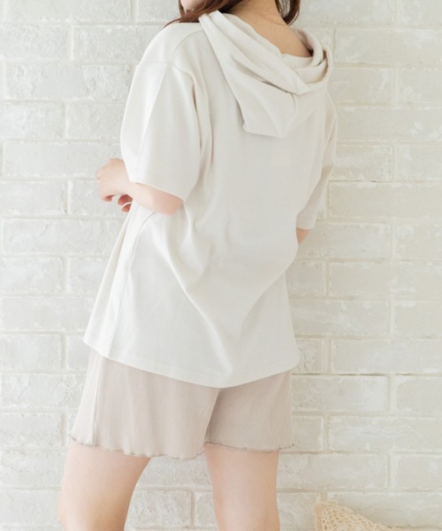 Mysa&Liina（ミーサリーナ）の「【セットアイテム】パーカー×ショートパンツ（ルームウェア/パジャマ・レディース・チャコールグレー/ベージュ/ホワイト系/ホワイト系1・M/L）」の13枚目の写真