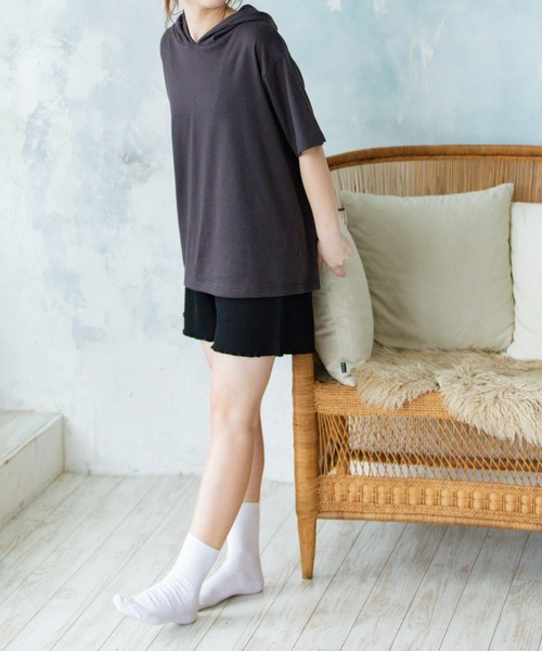 Mysa&Liina（ミーサリーナ）の「【セットアイテム】パーカー×ショートパンツ（ルームウェア/パジャマ・レディース・チャコールグレー/ベージュ/ホワイト系/ホワイト系1・M/L）」の19枚目の写真