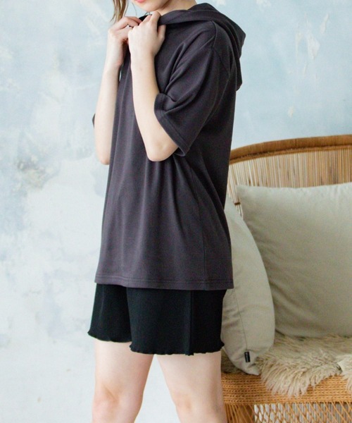 Mysa&Liina（ミーサリーナ）の「【セットアイテム】パーカー×ショートパンツ（ルームウェア/パジャマ・レディース・チャコールグレー/ベージュ/ホワイト系/ホワイト系1・M/L）」の20枚目の写真