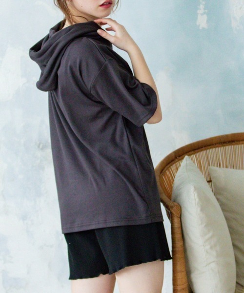 Mysa&Liina（ミーサリーナ）の「【セットアイテム】パーカー×ショートパンツ（ルームウェア/パジャマ・レディース・チャコールグレー/ベージュ/ホワイト系/ホワイト系1・M/L）」の21枚目の写真