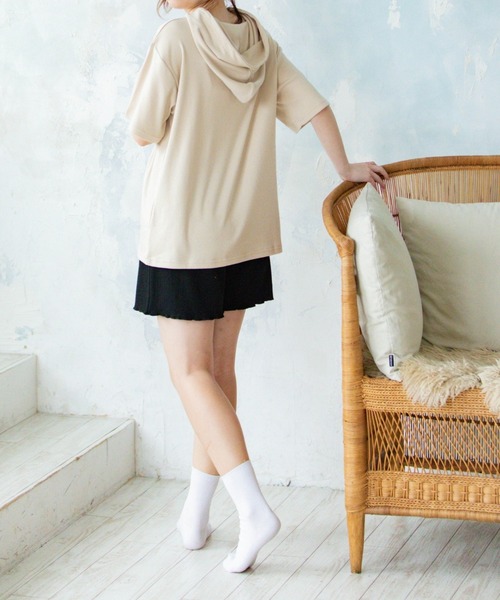 Mysa&Liina（ミーサリーナ）の「【セットアイテム】パーカー×ショートパンツ（ルームウェア/パジャマ・レディース・チャコールグレー/ベージュ/ホワイト系/ホワイト系1・M/L）」の22枚目の写真