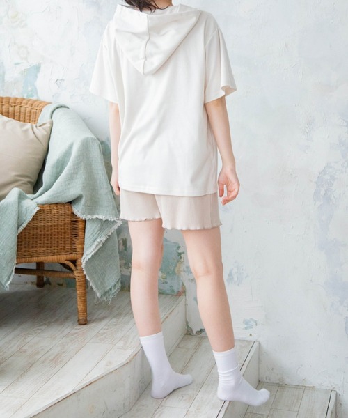Mysa&Liina（ミーサリーナ）の「【セットアイテム】パーカー×ショートパンツ（ルームウェア/パジャマ・レディース・チャコールグレー/ベージュ/ホワイト系/ホワイト系1・M/L）」の15枚目の写真