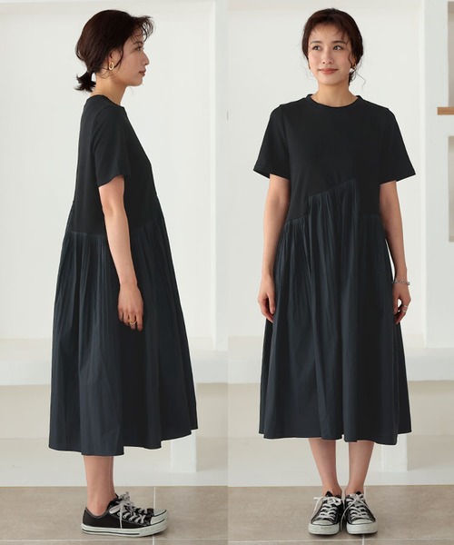 DONOBAN（ドノバン）の「カットソープリーツワンピース（ワンピース・レディース・ホワイト/ブラック・M）」の9枚目の写真