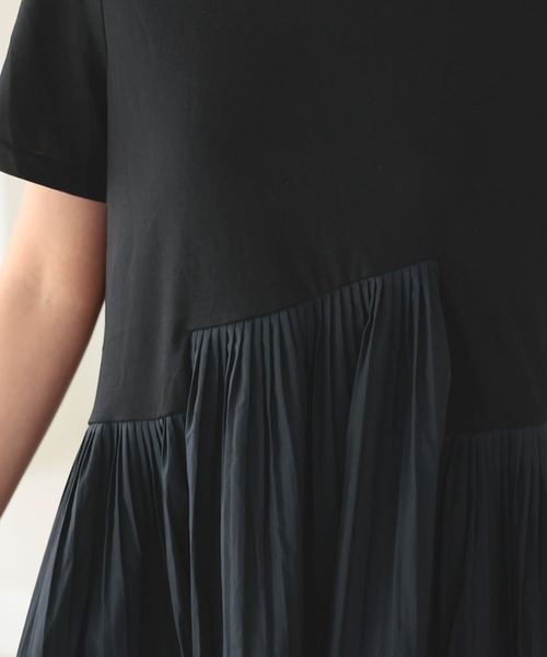 DONOBAN（ドノバン）の「カットソープリーツワンピース（ワンピース・レディース・ホワイト/ブラック・M）」の3枚目の写真