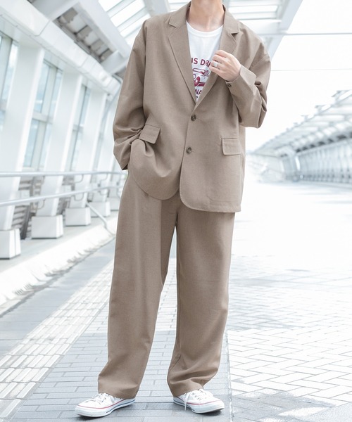 PairPair（ペアペア）の「テックリネンゆるテーパード(ユニセックス/セットアップ)（その他パンツ・メンズ・アイボリー/ライトブラウン・MEDIUM/LARGE）」の5枚目の写真