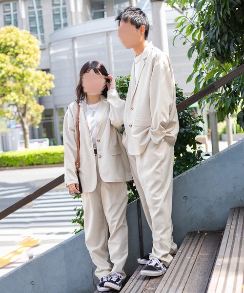 PairPair（ペアペア）の「テックリネンゆるテーパード(ユニセックス/セットアップ)（その他パンツ・メンズ・アイボリー/ライトブラウン・MEDIUM/LARGE）」の3枚目の写真