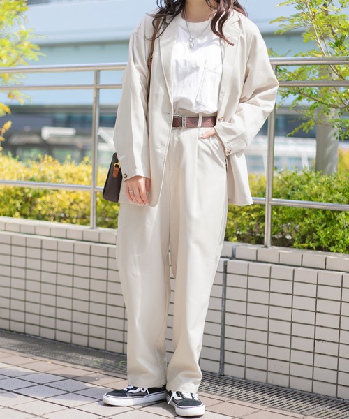 PairPair（ペアペア）の「テックリネンゆるテーパード(ユニセックス/セットアップ)（その他パンツ・メンズ・アイボリー/ライトブラウン・MEDIUM/LARGE）」の11枚目の写真