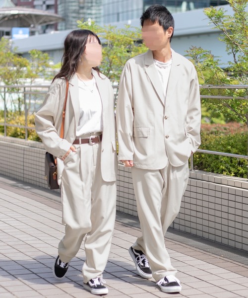 PairPair（ペアペア）の「テックリネンゆるテーパード(ユニセックス/セットアップ)（その他パンツ・メンズ・アイボリー/ライトブラウン・MEDIUM/LARGE）」の7枚目の写真