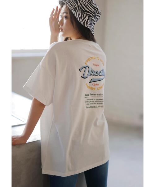 INGNI（イング）の「BackサークルロゴチュニックTシャツ（Tシャツ/カットソー・レディース・オフホワイト/カーキ/ブルー/スミクロ・M）」の5枚目の写真