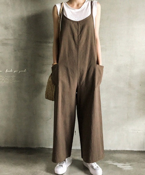 KOR（ケーオーアール）の「ルーズシルエット サロペットワイドパンツ（サロペット/オーバーオール・レディース・ブラック/ブラウン・FREE）」の18枚目の写真