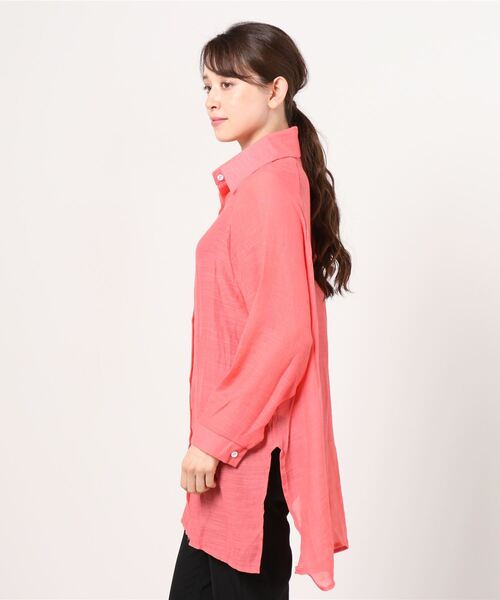 MAISON BREEZE（メゾンブリーズ）の「【MAISON BREEZE】ガーゼタッチスタンダードカラーロングシャツ（シャツ/ブラウス・レディース・ホワイト/ブルー/ラベンダー/シャーベット・FREE）」の5枚目の写真