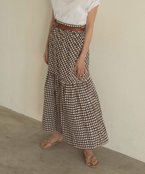 marjour（マージュール）の「CHECK TIERED SKIRT（スカート