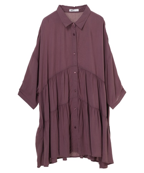 CRAFT STANDARD BOUTIQUE（クラフトスタンダードブティック）の「変形ティアードシャツ　＊◇（シャツ/ブラウス・レディース・ダークパープル/ブラック/ベージュ/アイボリー・FREE）」の22枚目の写真