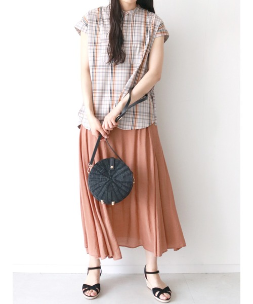 Te chichi(テチチ)の「切り替えフレアスカート(スカート・レディース・ネイビー/ブラウン/グリーン・フリ-)」の20枚目の写真