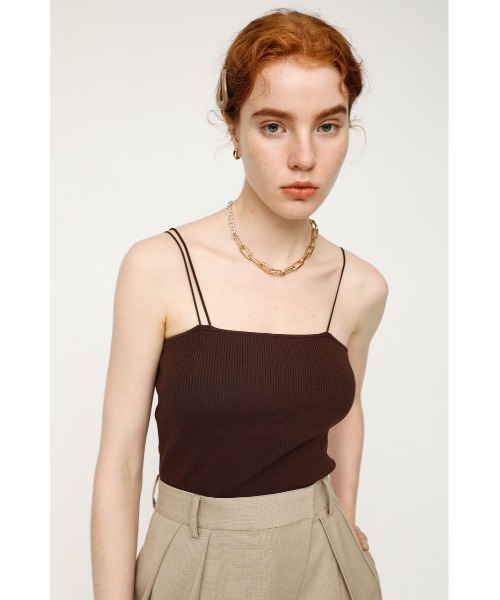 SLY（スライ）の「ASYMMETRY STRAP RIB CAMISOLE アシンメトリーストラップ リブ キャミソール（キャミソール・レディース・ブラック/ライム/アイボリー/ブラウン・FREE）」の4枚目の写真