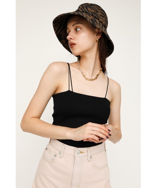 SLY（スライ）の「ASYMMETRY STRAP RIB CAMISOLE アシンメトリーストラップ リブ キャミソール（キャミソール・レディース・ブラック/ライム/アイボリー/ブラウン・FREE）」の3枚目の写真
