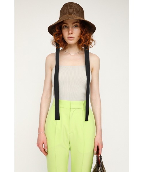 SLY（スライ）の「ASYMMETRY STRAP RIB CAMISOLE アシンメトリーストラップ リブ キャミソール（キャミソール・レディース・ブラック/ライム/アイボリー/ブラウン・FREE）」の7枚目の写真