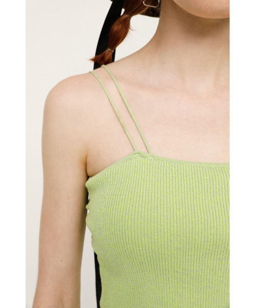 SLY（スライ）の「ASYMMETRY STRAP RIB CAMISOLE アシンメトリーストラップ リブ キャミソール（キャミソール・レディース・ブラック/ライム/アイボリー/ブラウン・FREE）」の13枚目の写真