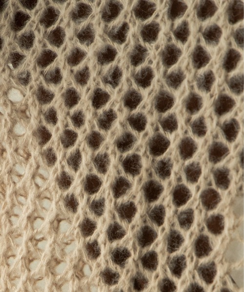 ANGIE(アンジー)の「起毛メッシュ編みショートニット(ニット/セーター・レディース・ブラック/アイボリー/マスタード/ダークベージュ・FREE)」の7枚目の写真