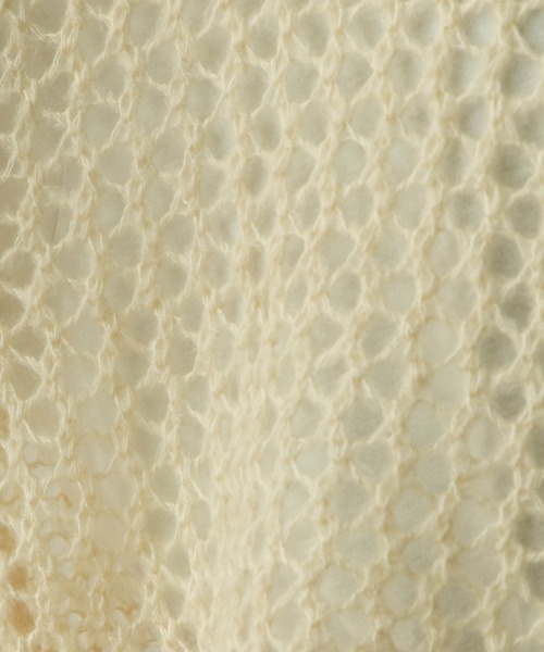 ANGIE(アンジー)の「起毛メッシュ編みショートニット(ニット/セーター・レディース・ブラック/アイボリー/マスタード/ダークベージュ・FREE)」の10枚目の写真