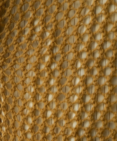 ANGIE(アンジー)の「起毛メッシュ編みショートニット(ニット/セーター・レディース・ブラック/アイボリー/マスタード/ダークベージュ・FREE)」の8枚目の写真