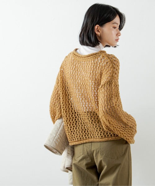 セットアップ サマーニット ショート ダメージ デニム フリンジ miniministore サマーニット ショート丈 ニットトップス