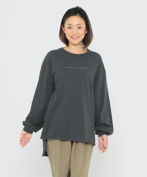 Undeny ロゴサイドスリットロングtシャツ サイドスリットロングtシャツ