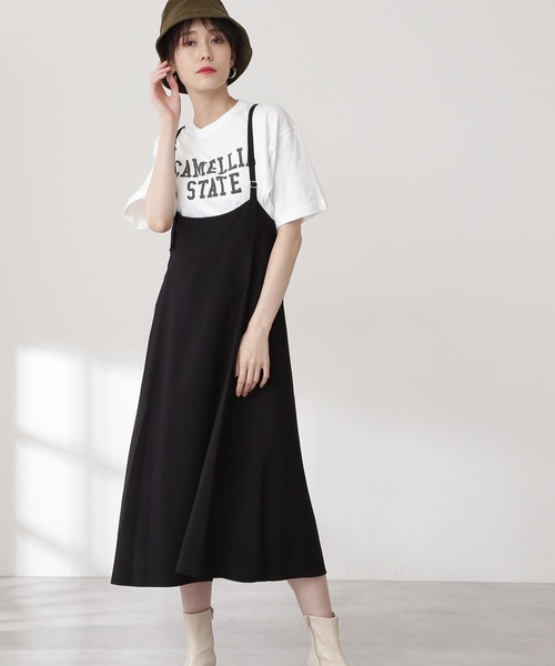 N.（N. Natural Beauty Basic）（エヌエヌナチュラルビューティーベーシック）の「【追加生産】◆ツイルドレープサスペンダー付スカート（スカート・レディース・ブラック/モカ/ライトカーキ・MEDIUM）」の2枚目の写真