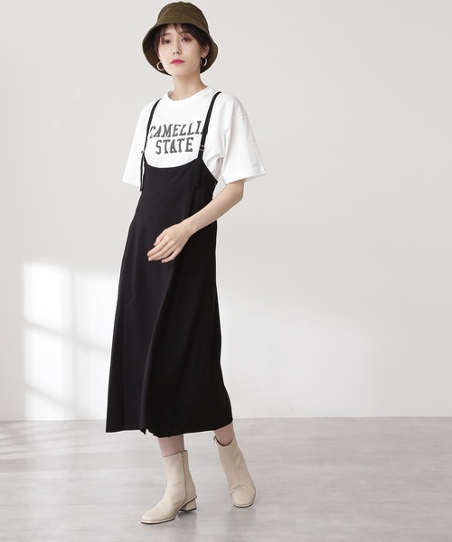 N.（N. Natural Beauty Basic）（エヌエヌナチュラルビューティーベーシック）の「【追加生産】◆ツイルドレープサスペンダー付スカート（スカート・レディース・ブラック/モカ/ライトカーキ・MEDIUM）」の5枚目の写真