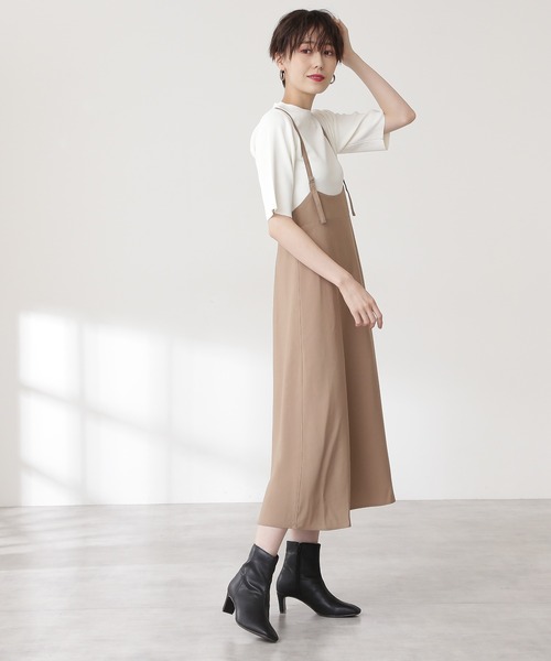 N.（N. Natural Beauty Basic）（エヌエヌナチュラルビューティーベーシック）の「【追加生産】◆ツイルドレープサスペンダー付スカート（スカート・レディース・ブラック/モカ/ライトカーキ・MEDIUM）」の9枚目の写真