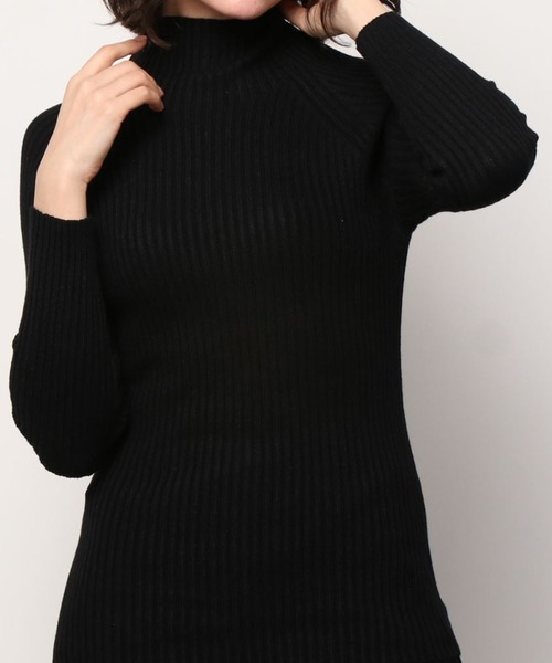 Per sist ence(パーシエンス)の「Per sist ence/パーシエンス リブ編み ボトルネック(ニット/セーター・レディース・ホワイト/ブラック/ベージュ/パープル/グレー/ブラウン/グリーン・FREE)」の3枚目の写真