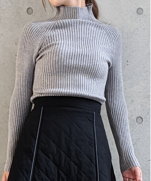 Per sist ence(パーシエンス)の「Per sist ence/パーシエンス リブ編み ボトルネック(ニット/セーター・レディース・ホワイト/ブラック/ベージュ/パープル/グレー/ブラウン/グリーン・FREE)」の9枚目の写真