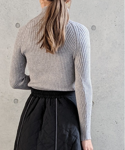 Per sist ence(パーシエンス)の「Per sist ence/パーシエンス リブ編み ボトルネック(ニット/セーター・レディース・ホワイト/ブラック/ベージュ/パープル/グレー/ブラウン/グリーン・FREE)」の14枚目の写真