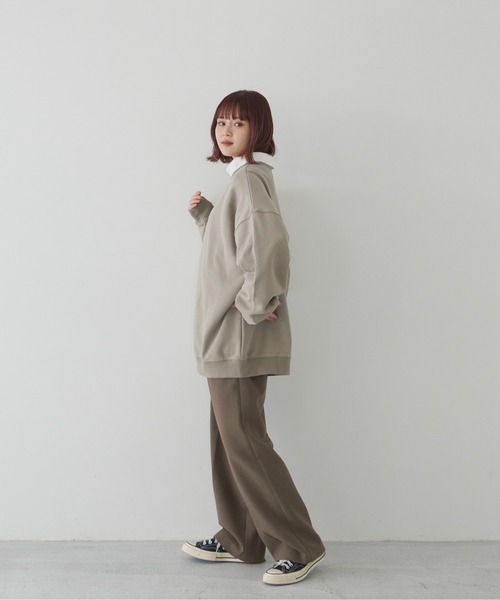 flaner(フラネ)の「ルーズスウェット【ユニセックス対応】(スウェット・レディース・グレー/カーキ/グレイッシュベージュ・MEDIUM/LARGE)」の17枚目の写真