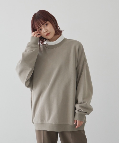 flaner(フラネ)の「ルーズスウェット【ユニセックス対応】(スウェット・レディース・グレー/カーキ/グレイッシュベージュ・MEDIUM/LARGE)」の19枚目の写真