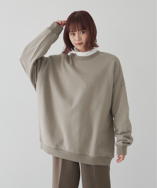 flaner(フラネ)の「ルーズスウェット【ユニセックス対応】(スウェット・レディース・グレー/カーキ/グレイッシュベージュ・MEDIUM/LARGE)」の21枚目の写真