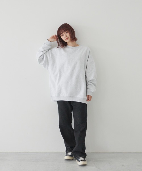 flaner(フラネ)の「ルーズスウェット【ユニセックス対応】(スウェット・レディース・グレー/カーキ/グレイッシュベージュ・MEDIUM/LARGE)」の5枚目の写真