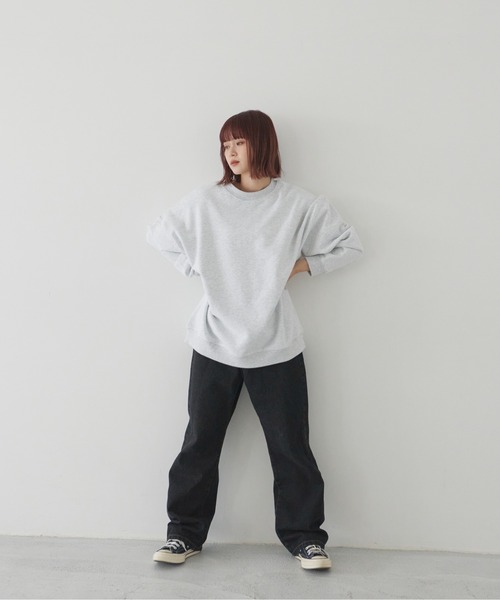 flaner(フラネ)の「ルーズスウェット【ユニセックス対応】(スウェット・レディース・グレー/カーキ/グレイッシュベージュ・MEDIUM/LARGE)」の7枚目の写真