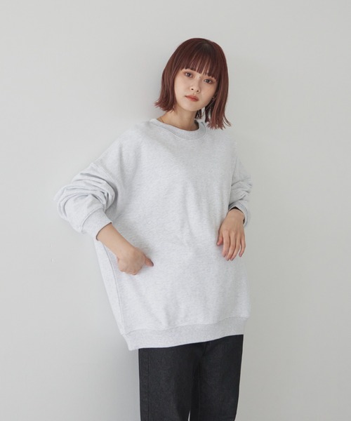 flaner(フラネ)の「ルーズスウェット【ユニセックス対応】(スウェット・レディース・グレー/カーキ/グレイッシュベージュ・MEDIUM/LARGE)」の11枚目の写真