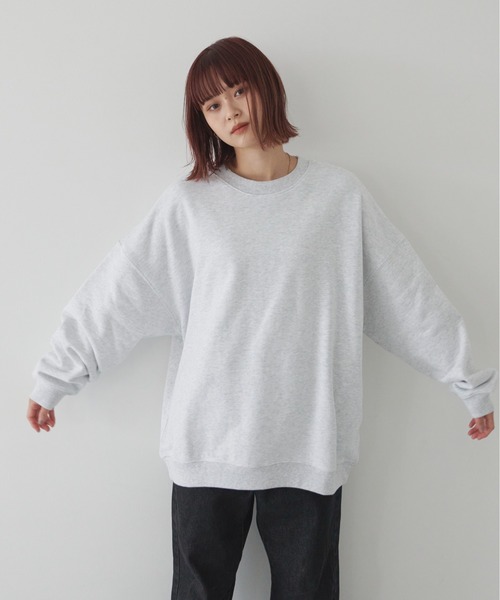 flaner(フラネ)の「ルーズスウェット【ユニセックス対応】(スウェット・レディース・グレー/カーキ/グレイッシュベージュ・MEDIUM/LARGE)」の12枚目の写真