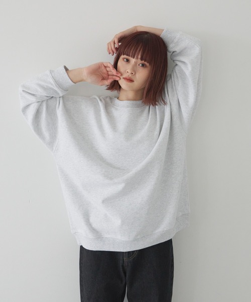 flaner(フラネ)の「ルーズスウェット【ユニセックス対応】(スウェット・レディース・グレー/カーキ/グレイッシュベージュ・MEDIUM/LARGE)」の13枚目の写真