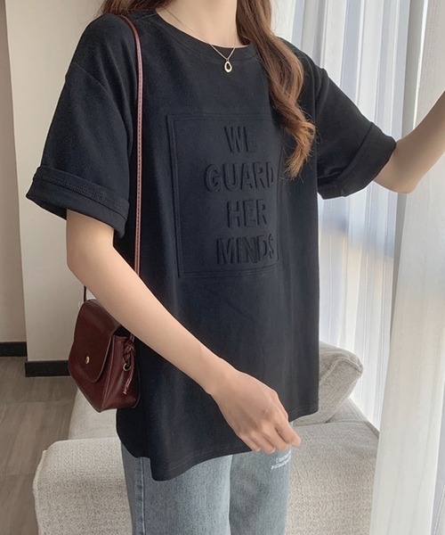 Bifrost（ビフレスト）の「立体ロゴＴシャツ（Tシャツ/カットソー・レディース・ホワイト/ブラック/グレー/ブルー/ボルドー/ブラウン/ライトグリーン/ベージュ・M/L）」の9枚目の写真