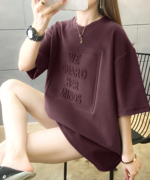 Bifrost（ビフレスト）の「立体ロゴＴシャツ（Tシャツ/カットソー・レディース・ホワイト/ブラック/グレー/ブルー/ボルドー/ブラウン/ライトグリーン/ベージュ・M/L）」の18枚目の写真